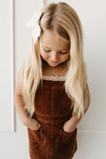Alexis Cord Overall Dress - Gingerbread Childrens Dress from Jamie Kay USA
