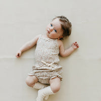Organic Cotton Bridget Singlet Bodysuit - Chloe Floral Tofu Childrens Bodysuit from Jamie Kay USA