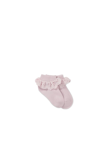 Frill Ankle Sock - Violet Tint Childrens Sock from Jamie Kay USA