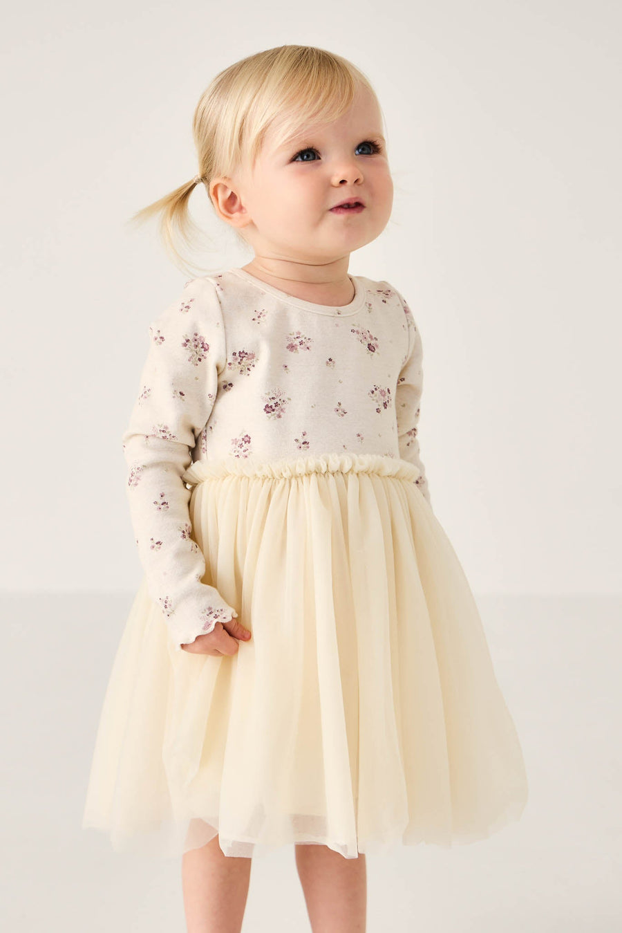 Anna Tulle Dress - Lauren Floral Tofu Childrens Dress from Jamie Kay USA