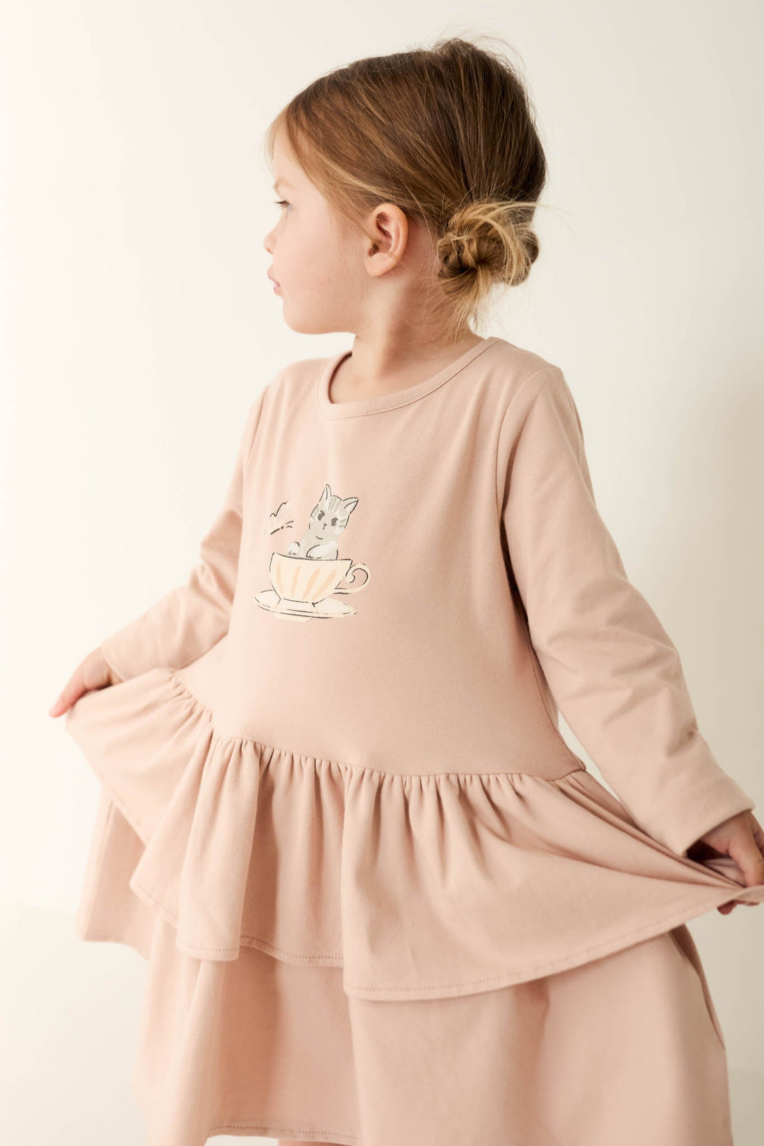 Organic Cotton Fayette Dress - Dusky Rose Childrens Dress from Jamie Kay USA
