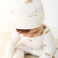 Organic Cotton Knot Beanie - Lenny Leopard Cloud Childrens Hat from Jamie Kay USA