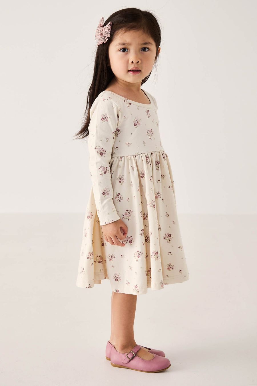 Organic Cotton Tallulah Dress - Lauren Floral Tofu Childrens Dress from Jamie Kay USA
