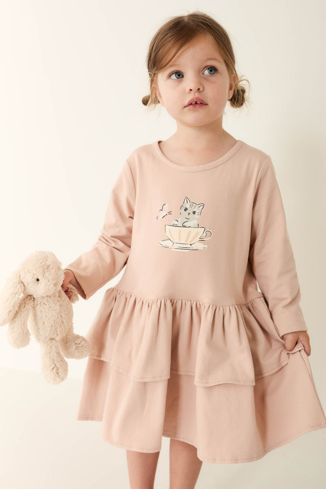 Organic Cotton Fayette Dress - Dusky Rose Childrens Dress from Jamie Kay USA