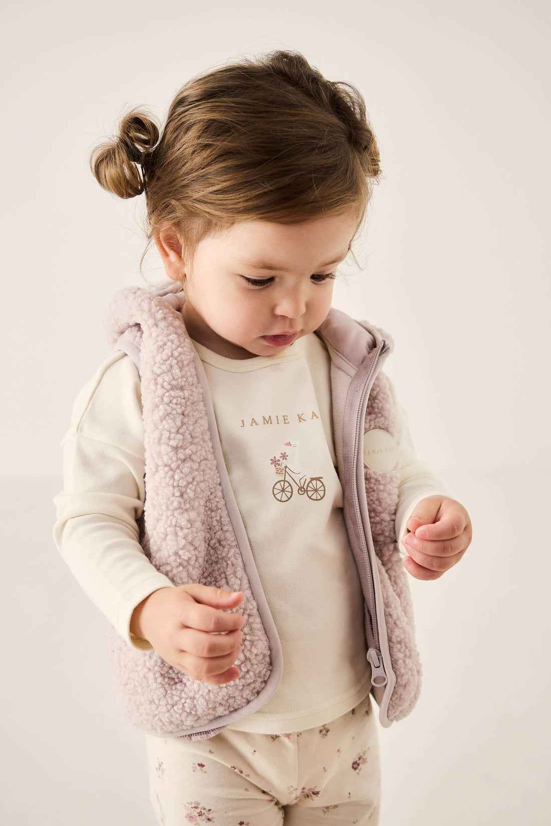 Pima Cotton Marley Long Sleeve Top - Gilly Parchment Childrens Top from Jamie Kay USA