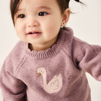 Audrey Knitted Jumper - Dreamy Pink Marle Childrens Knitwear from Jamie Kay USA
