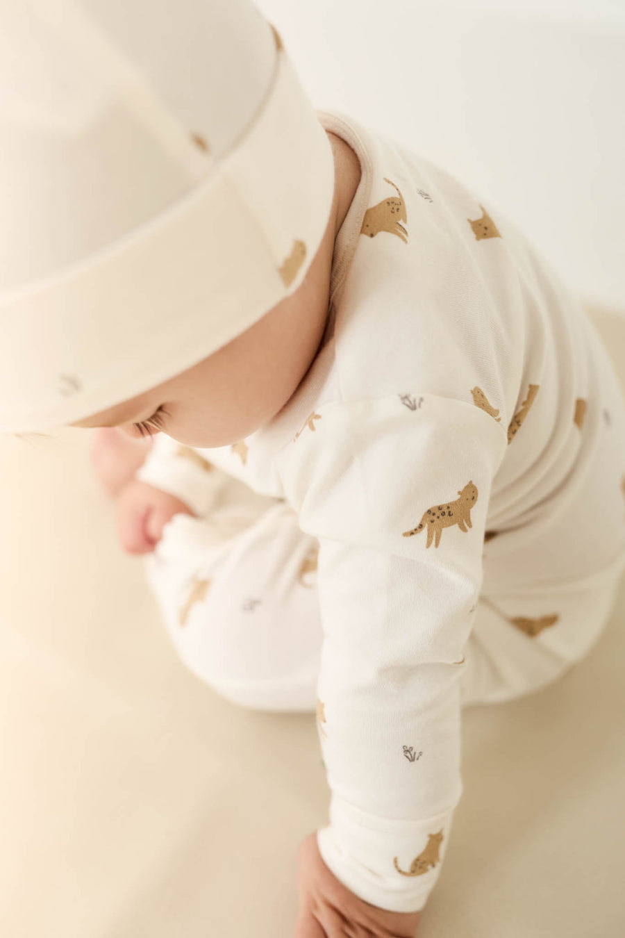 Organic Cotton Reese Zip Onepiece - Lenny Leopard Cloud Childrens Onepiece from Jamie Kay USA