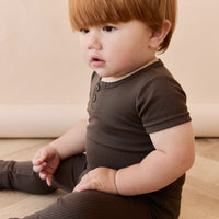 Organic Cotton Modal Legging - Dark Coffee Childrens Legging from Jamie Kay USA