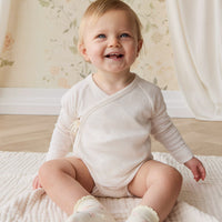 Organic Cotton Modal Marina Long Sleeve Bodysuit - Icing Marle Childrens Bodysuit from Jamie Kay USA