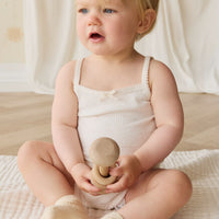Organic Cotton Modal Singlet Bodysuit - Parchment Childrens Bodysuit from Jamie Kay USA