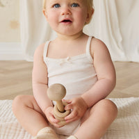 Organic Cotton Modal Singlet Bodysuit - Parchment Childrens Bodysuit from Jamie Kay USA
