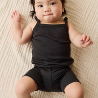 Organic Cotton Modal Singlet Bodysuit - Ebony Childrens Bodysuit from Jamie Kay USA