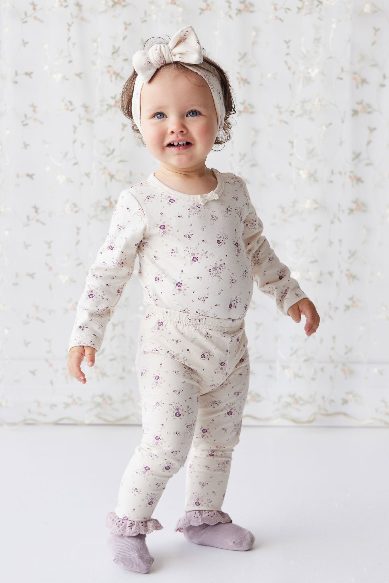 Organic Cotton Everyday Legging - Sweet William Floral Natural – Jamie Kay  USA