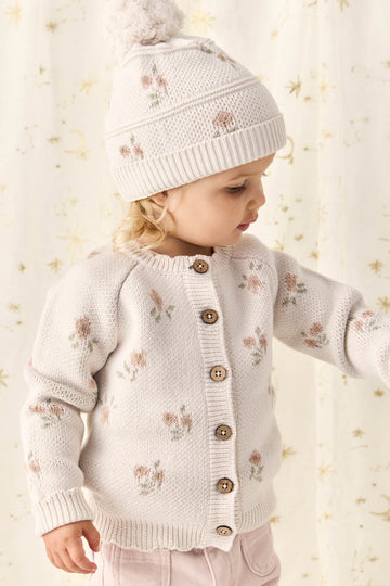 Juliette Cardigan - Petite Goldie Knit Parchment Childrens Cardigan from Jamie Kay USA