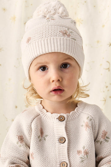 Juliette Beanie - Petite Goldie Knit Parchment Childrens Hat from Jamie Kay USA