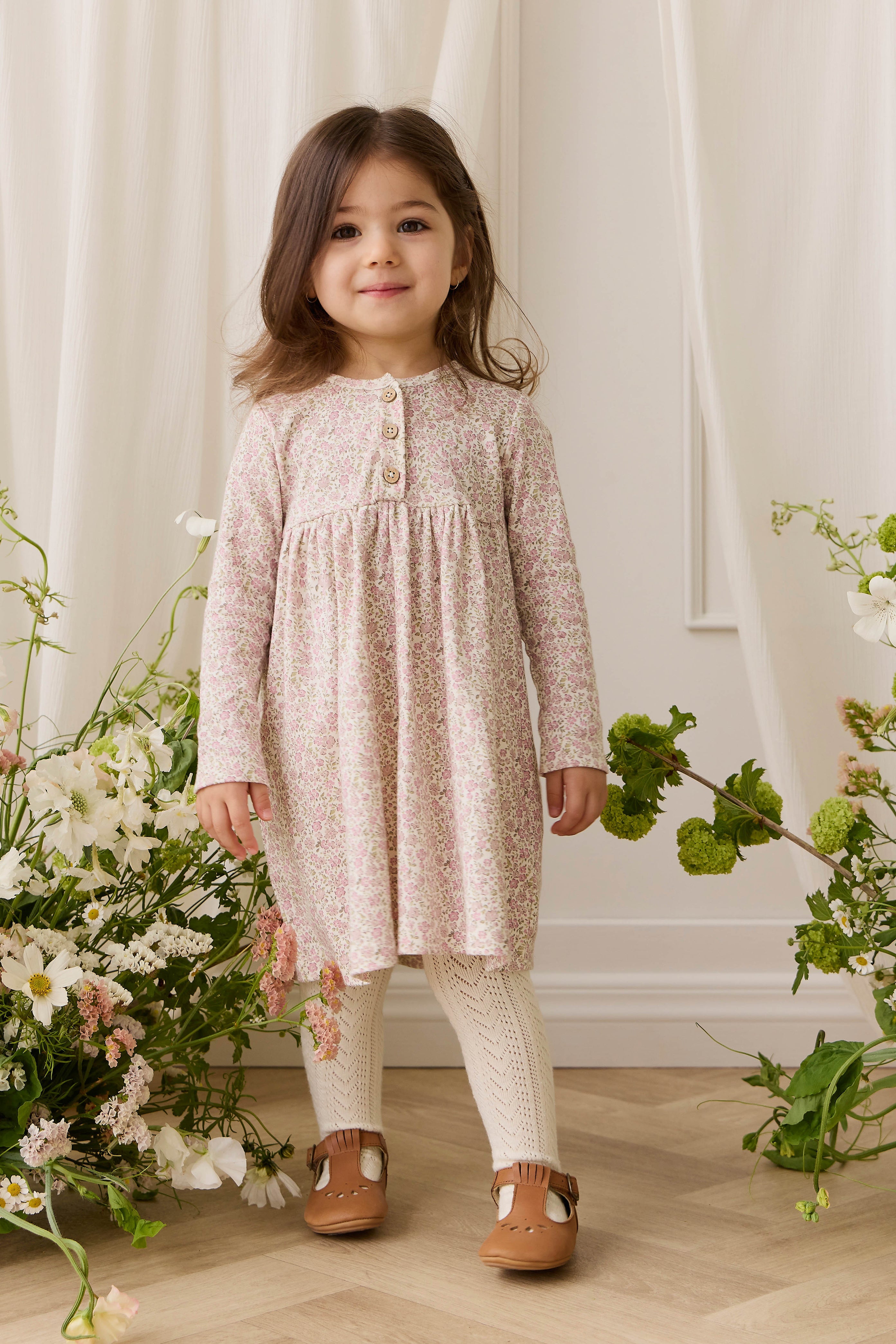 Organic Cotton Bridget Dress - Tully Mauve 6-12m Organic Cotton Bridget Dress - Tully Mauve 6-12m