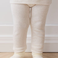 Organic Cotton Modal Everyday Legging - Oatmeal Marle Childrens Legging from Jamie Kay USA