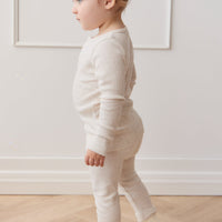 Organic Cotton Modal Everyday Legging - Oatmeal Marle Childrens Legging from Jamie Kay USA