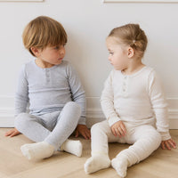 Organic Cotton Modal Everyday Legging - Light Grey Marle Childrens Legging from Jamie Kay USA