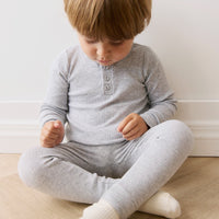 Organic Cotton Modal Everyday Legging - Light Grey Marle Childrens Legging from Jamie Kay USA