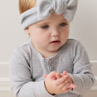 Organic Cotton Modal Long Sleeve Bodysuit - Light Grey Marle Childrens Bodysuit from Jamie Kay USA