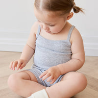 Organic Cotton Modal Elisa Bike Short - Light Grey Marle Childrens Short from Jamie Kay USA