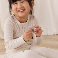 Organic Cotton Modal Long Sleeve Henley - Oatmeal Marle Childrens Top from Jamie Kay USA