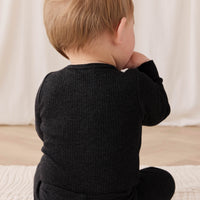 Organic Cotton Modal Long Sleeve Bodysuit - Dark Grey Marle Childrens Bodysuit from Jamie Kay USA