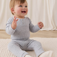 Organic Cotton Modal Everyday Legging - Light Grey Marle Childrens Legging from Jamie Kay USA
