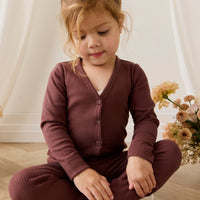 Organic Cotton Modal Legging - Burnt Cinnamon Childrens Legging from Jamie Kay USA