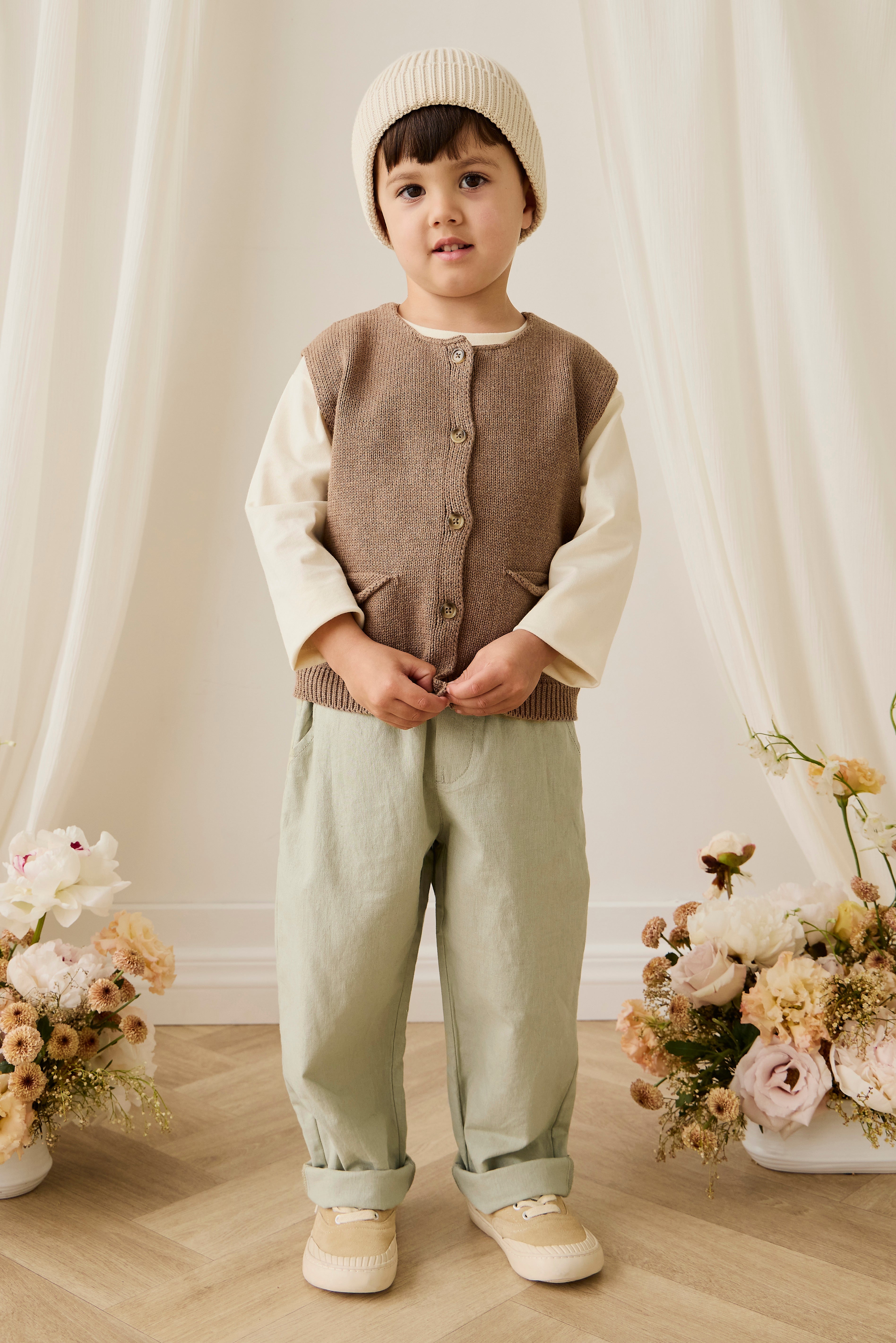 Ali Linen/Cotton Pant - Lichen – Jamie Kay USA