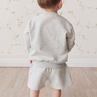 Organic Cotton Jalen Short - Light Grey Marle Childrens Short from Jamie Kay USA