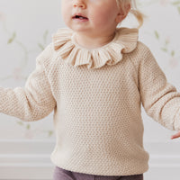 Sophie Knitted Jumper - Almond Childrens Knitwear from Jamie Kay USA