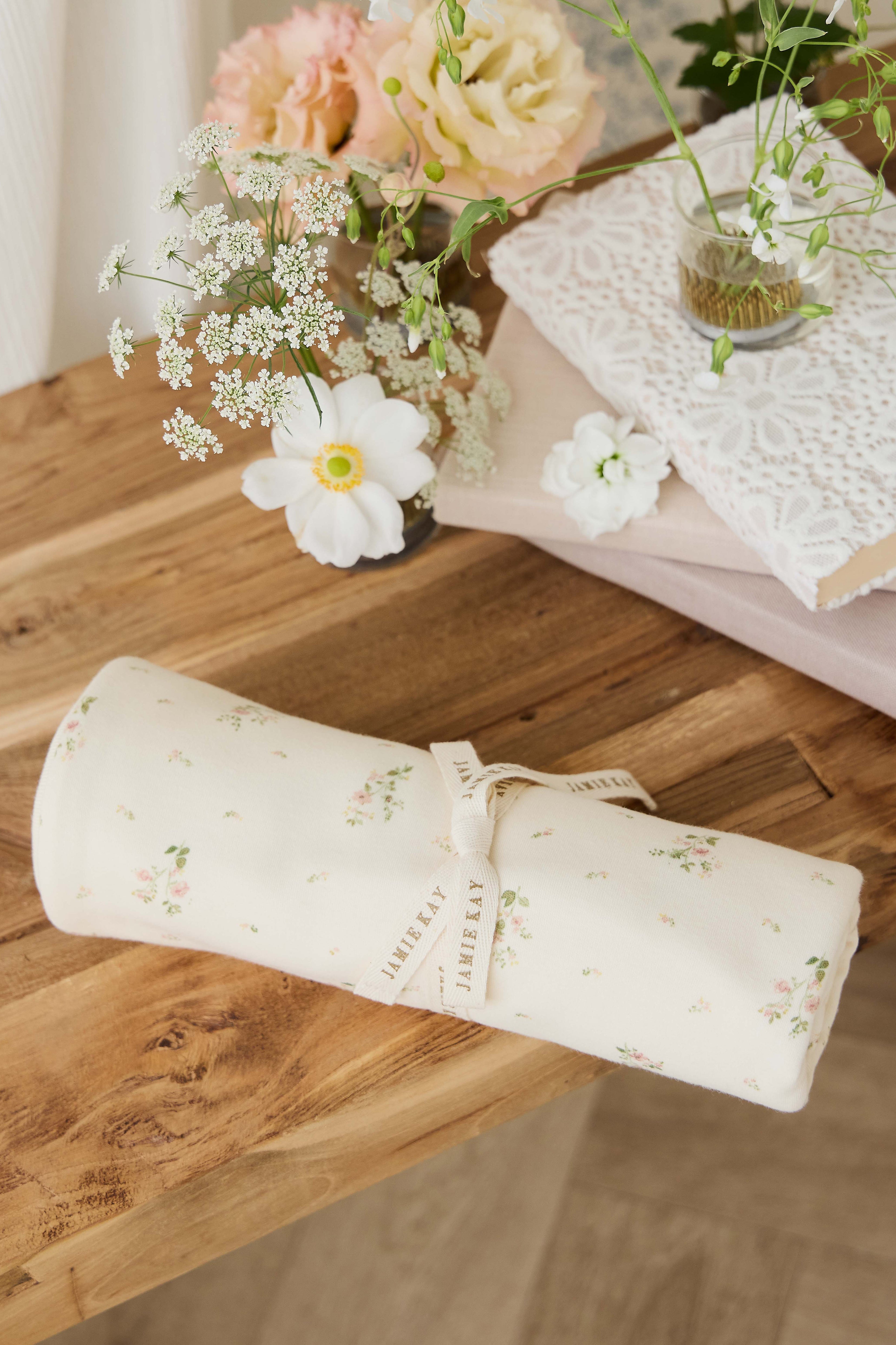 Organic Cotton Murphy Blanket - Josepha Egret Small – Jamie Kay USA