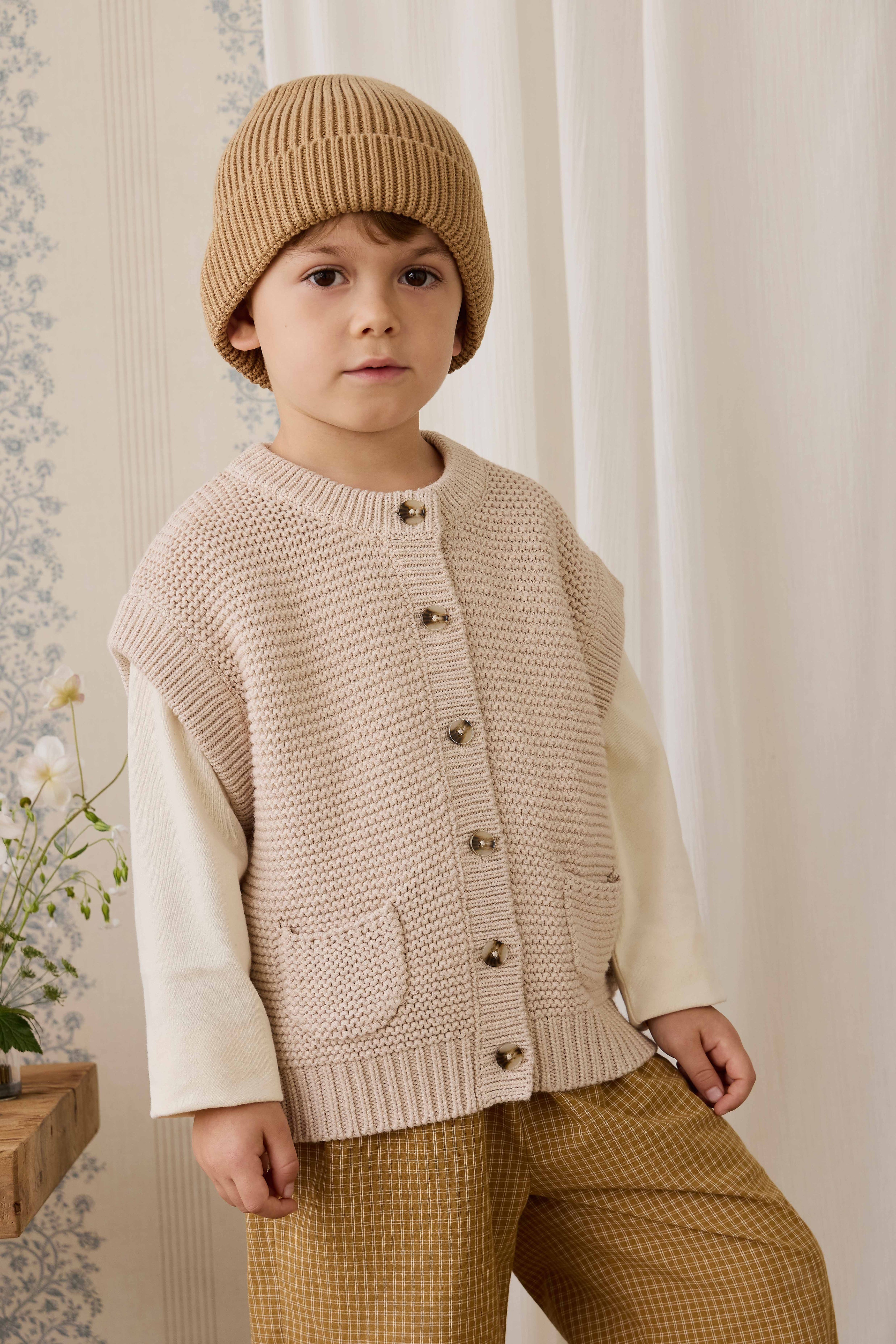 Rome Knit Vest - Oat Marle – Jamie Kay USA