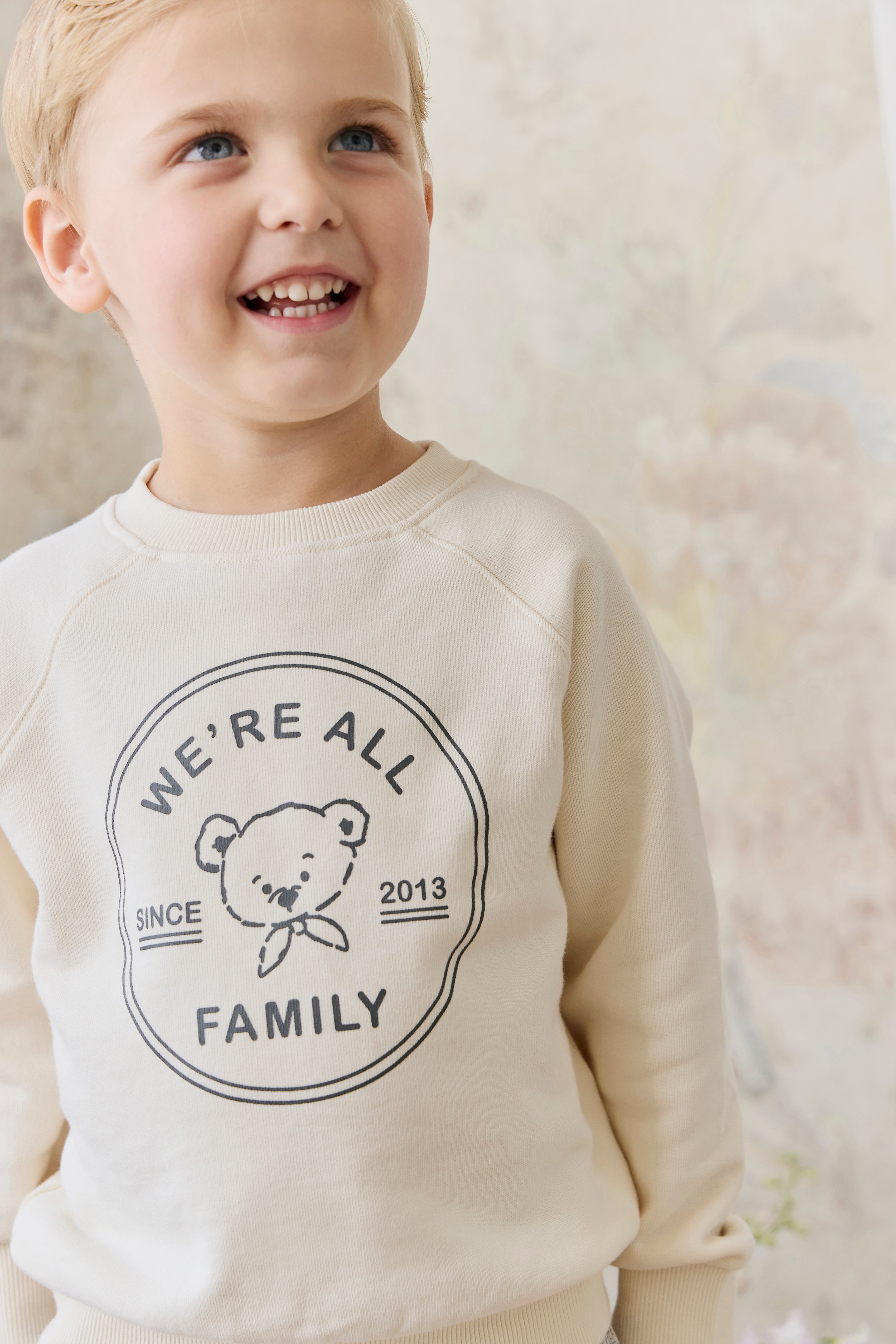 Organic Cotton Hayes Sweatshirt - We're All Family Cloud – Jamie