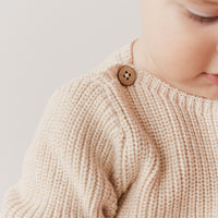 OG Rib Knit - Oatmeal Marle Childrens Knitwear from Jamie Kay USA