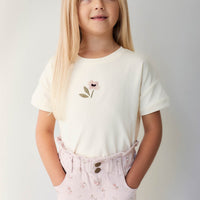 Pima Cotton Mimi Top - Parchment Petite Goldie Childrens Top from Jamie Kay USA