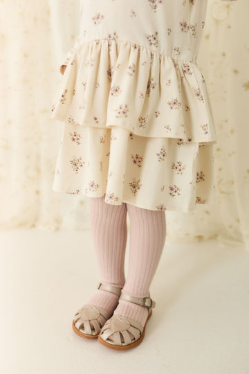 Ribbed Tight - Dusky Rose Childrens Tights from Jamie Kay USA