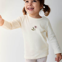 Pima Cotton Long Sleeve Top - Parchment Petite Goldie Childrens Top from Jamie Kay USA
