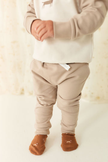 Organic Cotton Morgan Track Pant - Vintage Taupe Childrens Pant from Jamie Kay USA