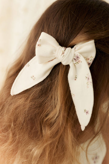 Organic Cotton Bow - Goldie Bouquet Egret Childrens Bow from Jamie Kay USA