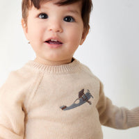Ethan Jumper - Oatmeal Marle Avion Childrens Jumper from Jamie Kay USA