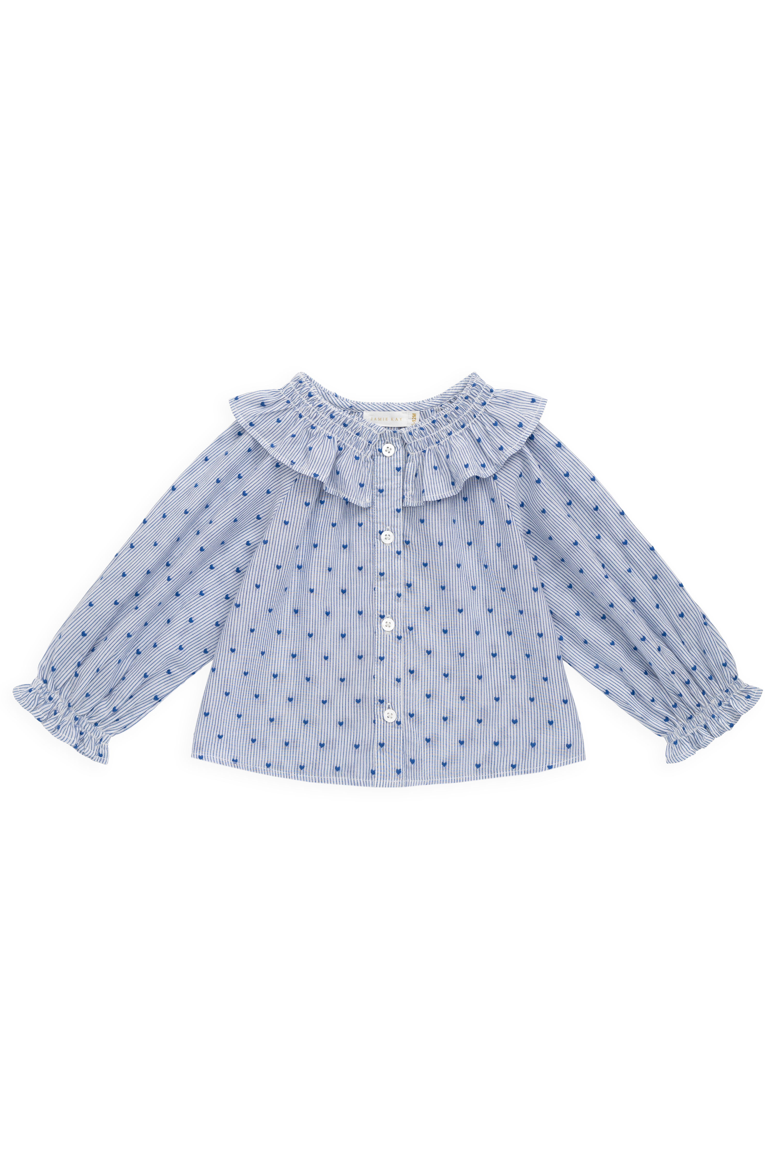 Organic Cotton Bellamy Blouse - Mon Amour Stripe Indigo – Jamie