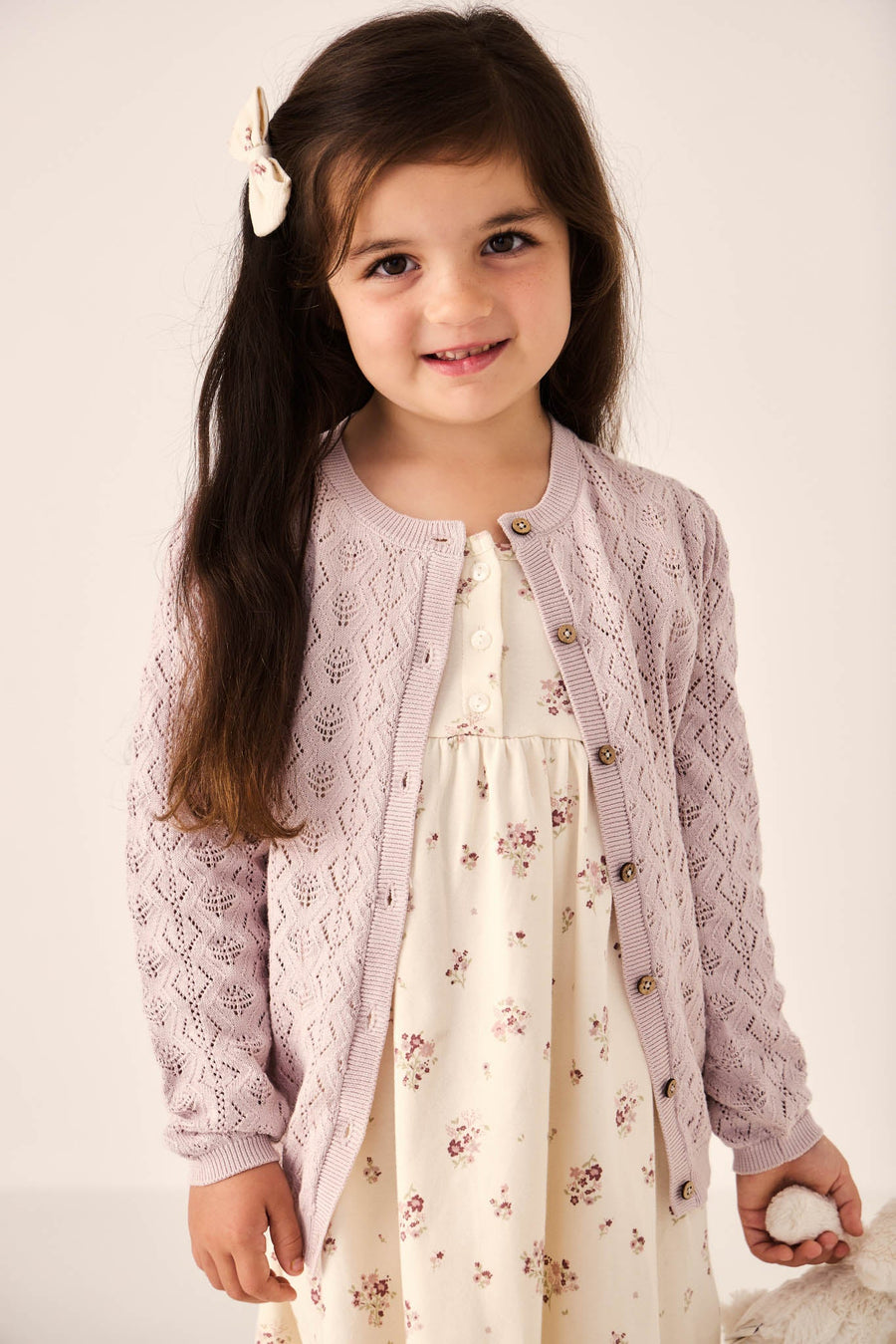 Organic Cotton Sienna Dress - Lauren Floral Tofu Childrens Dress from Jamie Kay USA