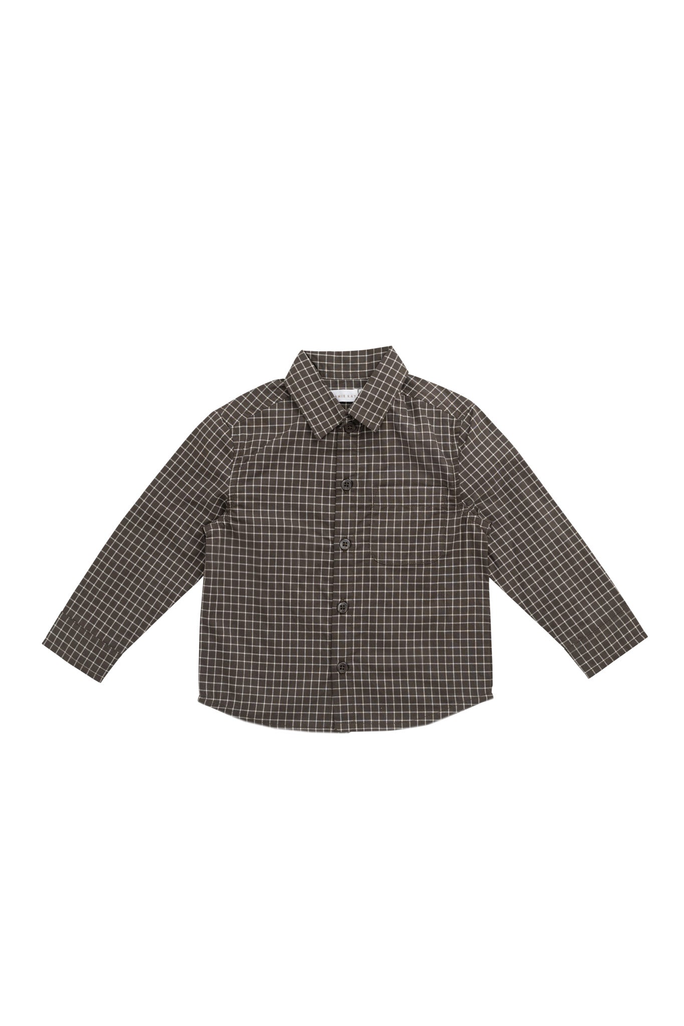 Organic Cotton Isaiah Shirt - Coffee Grid – Jamie Kay USA