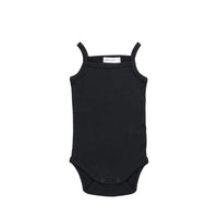 Organic Cotton Modal Singlet Bodysuit - Ebony Childrens Bodysuit from Jamie Kay USA