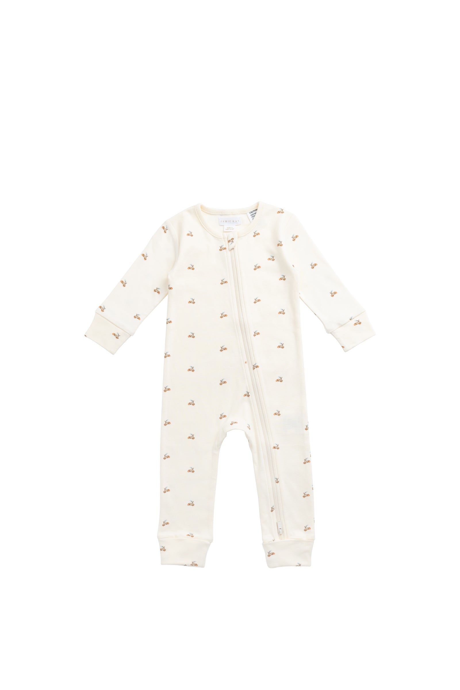 Organic Cotton Reese Zip Onepiece - Forest Night Acorns – Jamie