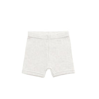 Organic Cotton Modal Elisa Bike Short - Oatmeal Marle Childrens Short from Jamie Kay USA