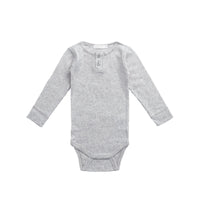 Organic Cotton Modal Long Sleeve Bodysuit - Light Grey Marle Childrens Bodysuit from Jamie Kay USA